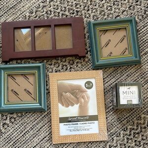 Multi-Pack Decorative Photo Frame Set - Teal, Brown, Cream